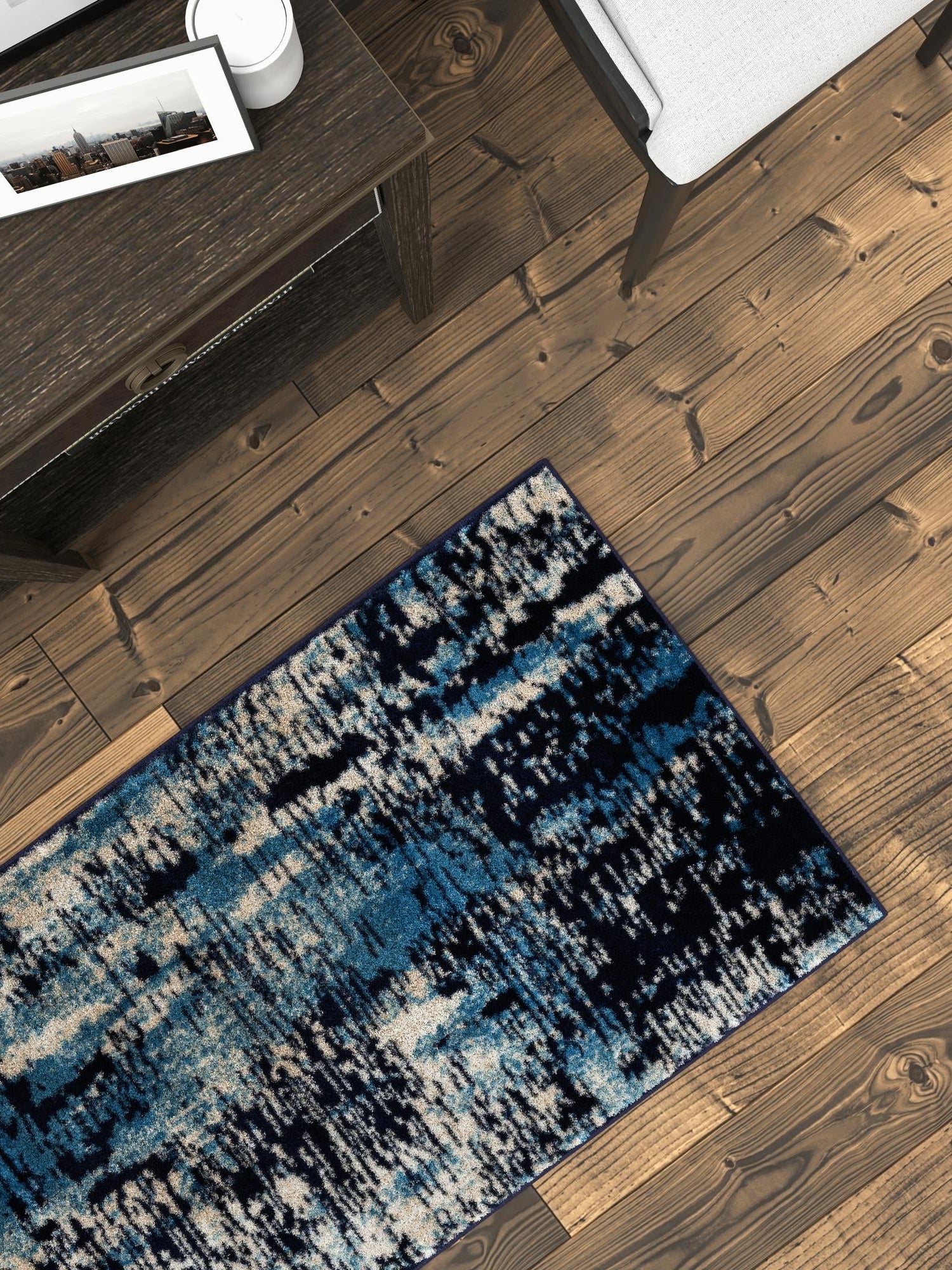 Navy Blue 2' 7 x 8' Laguna Runner Area Rug 100% Polypropylene Modern Contemporary Carpet for Bedrooms, Living Room, Dining, Office for Sale at Rug Engine