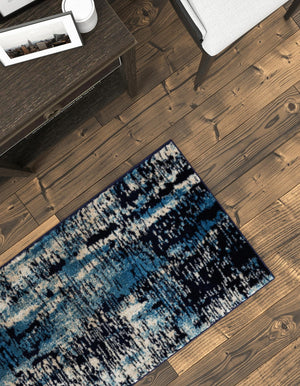 Navy Blue 2' 7 x 8' Laguna Runner Area Rug 100% Polypropylene Modern Contemporary Carpet for Bedrooms, Living Room, Dining, Office for Sale at Rug Engine