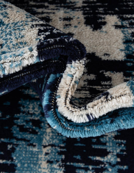 Navy Blue 2' 7 x 8' Laguna Runner Area Rug 100% Polypropylene Modern Contemporary Carpet for Bedrooms, Living Room, Dining, Office for Sale at Rug Engine
