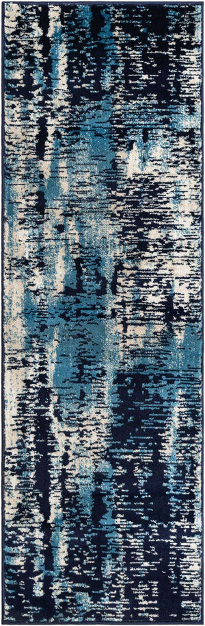 Navy Blue 2' x 6' 1 Laguna Runner Area Rug 100% Polypropylene Modern Contemporary Carpet for Bedrooms, Living Room, Dining, Office for Sale at Rug Engine