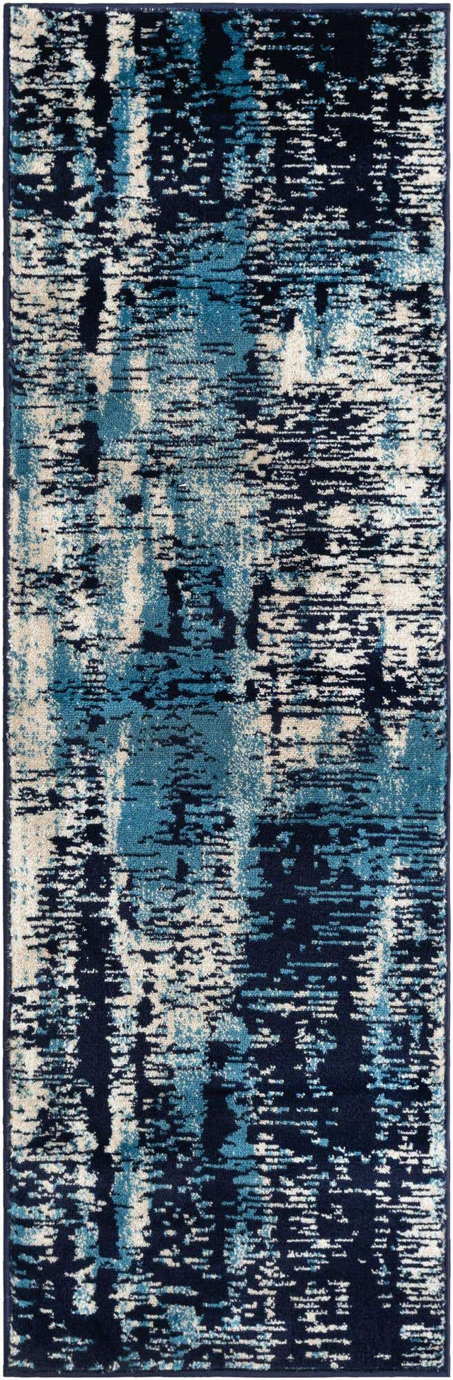 Navy Blue 2' x 6' 1 Laguna Runner Area Rug 100% Polypropylene Modern Contemporary Carpet for Bedrooms, Living Room, Dining, Office for Sale at Rug Engine