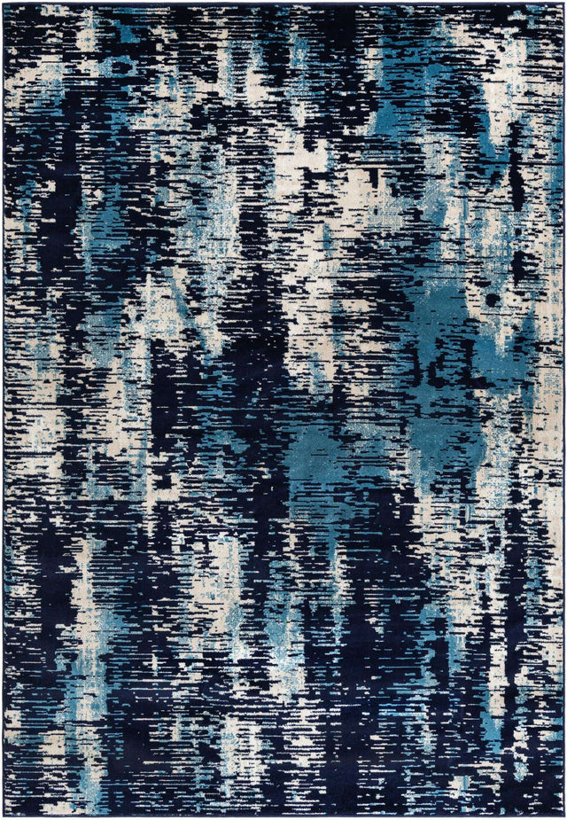 Navy Blue 7' 1 x 10' Laguna Rectangle Area Rug 100% Polypropylene Modern Contemporary Carpet for Bedrooms, Living Room, Dining, Office for Sale at Rug Engine