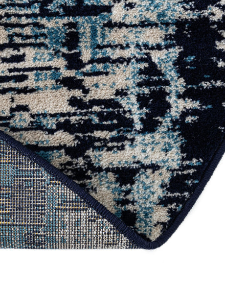Navy Blue 7' 10 x 7' 10 Laguna Round Area Rug 100% Polypropylene Modern Contemporary Carpet for Bedrooms, Living Room, Dining, Office for Sale at Rug Engine