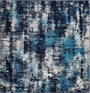 Navy Blue 7' 10 x 7' 10 Laguna Square Area Rug 100% Polypropylene Modern Contemporary Carpet for Bedrooms, Living Room, Dining, Office for Sale at Rug Engine