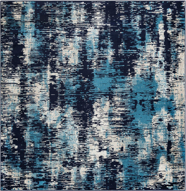 Navy Blue 7' 10 x 7' 10 Laguna Square Area Rug 100% Polypropylene Modern Contemporary Carpet for Bedrooms, Living Room, Dining, Office for Sale at Rug Engine