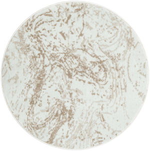 Ivory 3' 1 x 3' 1 Laguna Round Area Rug 100% Polypropylene Modern Contemporary Carpet for Bedrooms, Living Room, Dining, Office for Sale at Rug Engine