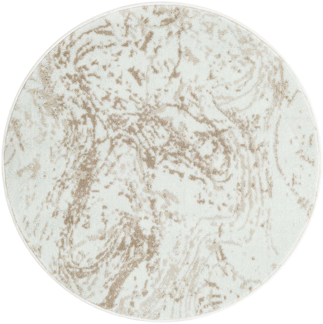 Ivory 3' 1 x 3' 1 Laguna Round Area Rug 100% Polypropylene Modern Contemporary Carpet for Bedrooms, Living Room, Dining, Office for Sale at Rug Engine