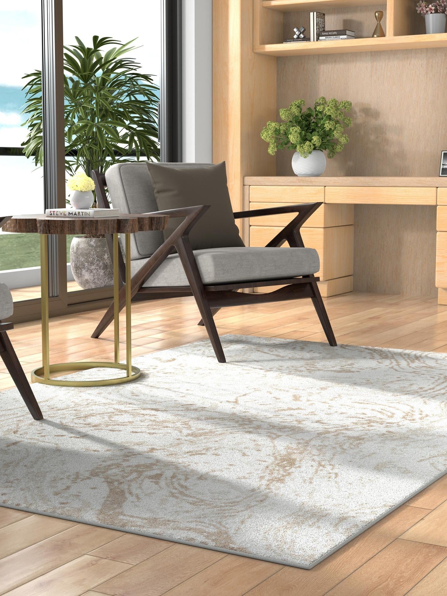 Ivory 7' 1 x 10' Laguna Rectangle Area Rug 100% Polypropylene Modern Contemporary Carpet for Bedrooms, Living Room, Dining, Office for Sale at Rug Engine
