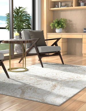 Ivory 5' 3 x 8' Laguna Rectangle Area Rug 100% Polypropylene Modern Contemporary Carpet for Bedrooms, Living Room, Dining, Office for Sale at Rug Engine