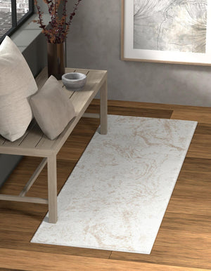 Ivory 2' 7 x 10' Laguna Runner Area Rug 100% Polypropylene Modern Contemporary Carpet for Bedrooms, Living Room, Dining, Office for Sale at Rug Engine