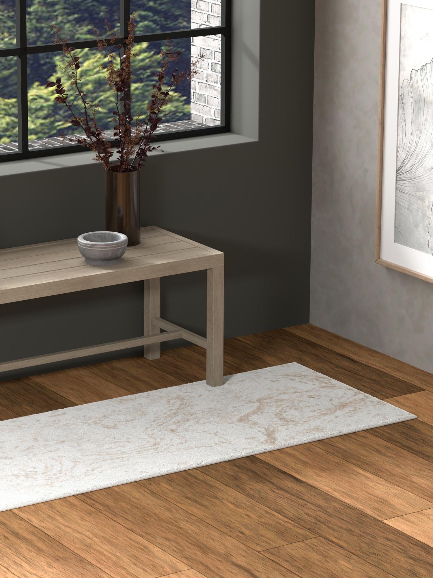 Ivory 2' 7 x 8' Laguna Runner Area Rug 100% Polypropylene Modern Contemporary Carpet for Bedrooms, Living Room, Dining, Office for Sale at Rug Engine