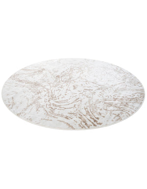 Ivory 7' 10 x 7' 10 Laguna Round Area Rug 100% Polypropylene Modern Contemporary Carpet for Bedrooms, Living Room, Dining, Office for Sale at Rug Engine