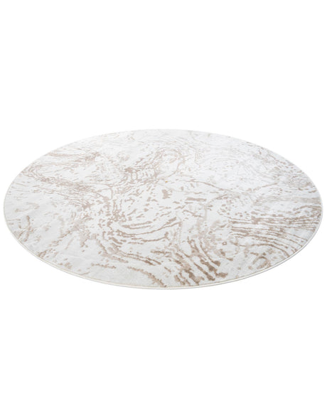 Ivory 7' 10 x 7' 10 Laguna Round Area Rug 100% Polypropylene Modern Contemporary Carpet for Bedrooms, Living Room, Dining, Office for Sale at Rug Engine
