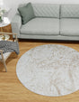 Ivory 5' 3 x 5' 3 Laguna Round Area Rug 100% Polypropylene Modern Contemporary Carpet for Bedrooms, Living Room, Dining, Office for Sale at Rug Engine