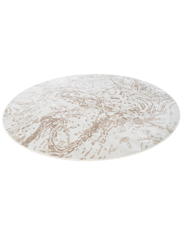 Ivory 7' 10 x 7' 10 Laguna Round Area Rug 100% Polypropylene Modern Contemporary Carpet for Bedrooms, Living Room, Dining, Office for Sale at Rug Engine