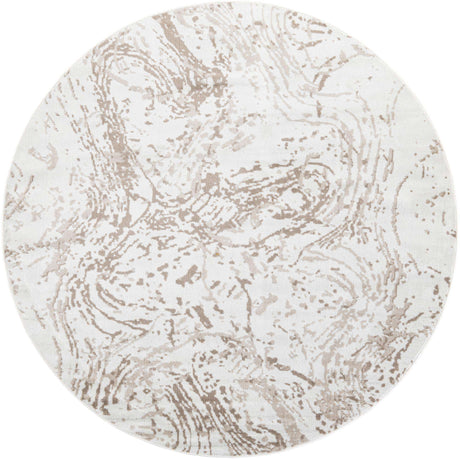 Ivory 7' 10 x 7' 10 Laguna Round Area Rug 100% Polypropylene Modern Contemporary Carpet for Bedrooms, Living Room, Dining, Office for Sale at Rug Engine