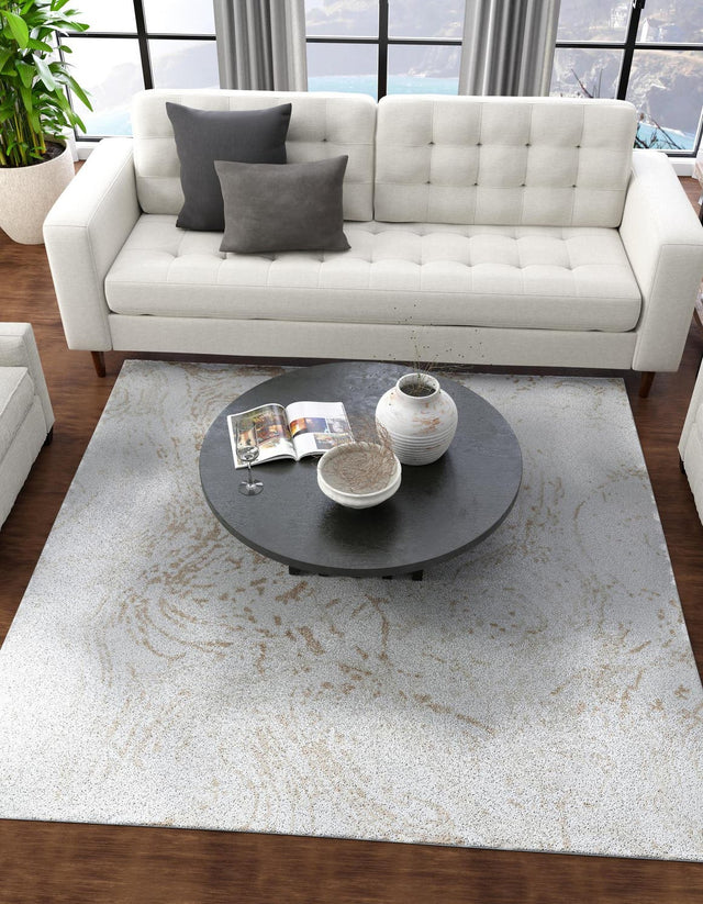 Ivory 7' 10 x 7' 10 Laguna Square Area Rug 100% Polypropylene Modern Contemporary Carpet for Bedrooms, Living Room, Dining, Office for Sale at Rug Engine