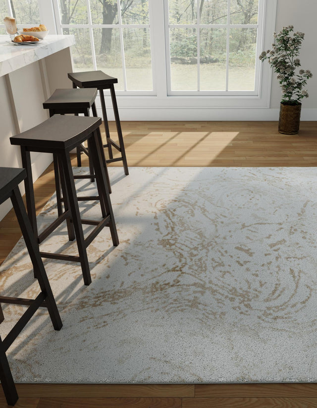 Ivory 7' 10 x 7' 10 Laguna Square Area Rug 100% Polypropylene Modern Contemporary Carpet for Bedrooms, Living Room, Dining, Office for Sale at Rug Engine