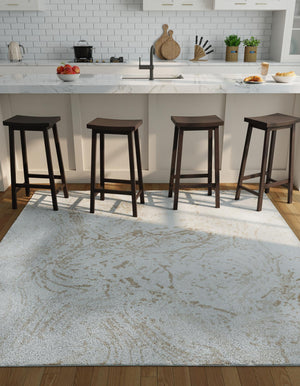 Ivory 7' 10 x 7' 10 Laguna Square Area Rug 100% Polypropylene Modern Contemporary Carpet for Bedrooms, Living Room, Dining, Office for Sale at Rug Engine