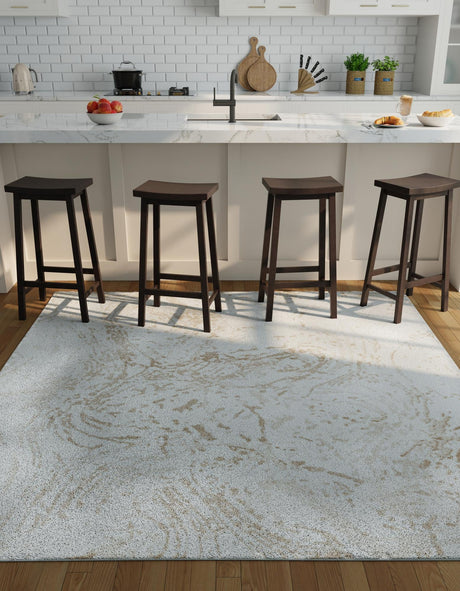 Ivory 7' 10 x 7' 10 Laguna Square Area Rug 100% Polypropylene Modern Contemporary Carpet for Bedrooms, Living Room, Dining, Office for Sale at Rug Engine