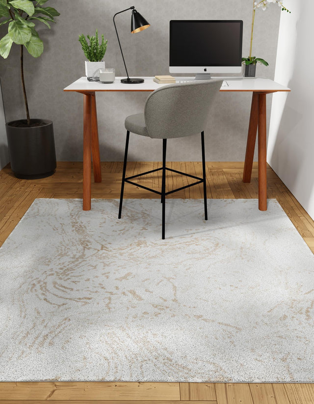 Ivory 7' 10 x 7' 10 Laguna Square Area Rug 100% Polypropylene Modern Contemporary Carpet for Bedrooms, Living Room, Dining, Office for Sale at Rug Engine