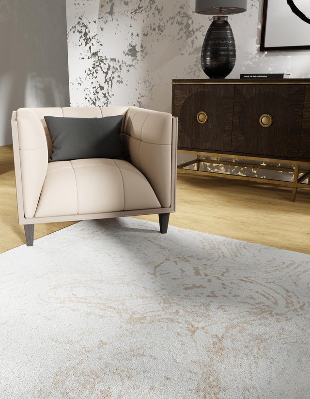 Ivory 7' 10 x 7' 10 Laguna Square Area Rug 100% Polypropylene Modern Contemporary Carpet for Bedrooms, Living Room, Dining, Office for Sale at Rug Engine