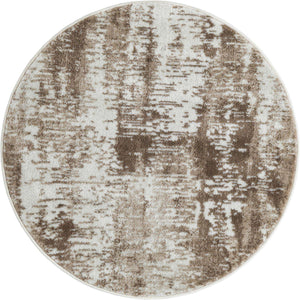 Ivory 3' 1 x 3' 1 Laguna Round Area Rug 100% Polypropylene Modern Contemporary Carpet for Bedrooms, Living Room, Dining, Office for Sale at Rug Engine