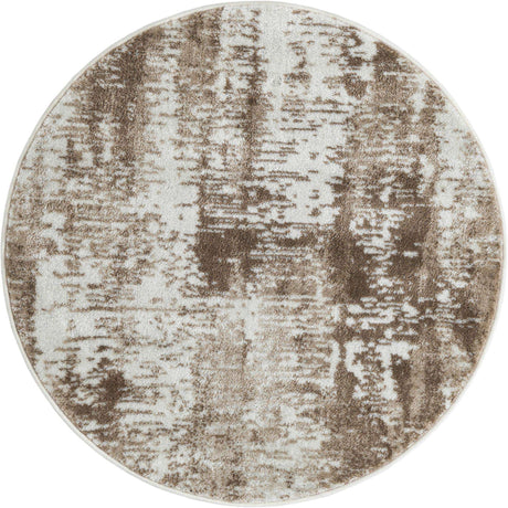 Ivory 3' 1 x 3' 1 Laguna Round Area Rug 100% Polypropylene Modern Contemporary Carpet for Bedrooms, Living Room, Dining, Office for Sale at Rug Engine