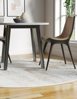 Ivory 3' 1 x 3' 1 Laguna Round Area Rug 100% Polypropylene Modern Contemporary Carpet for Bedrooms, Living Room, Dining, Office for Sale at Rug Engine