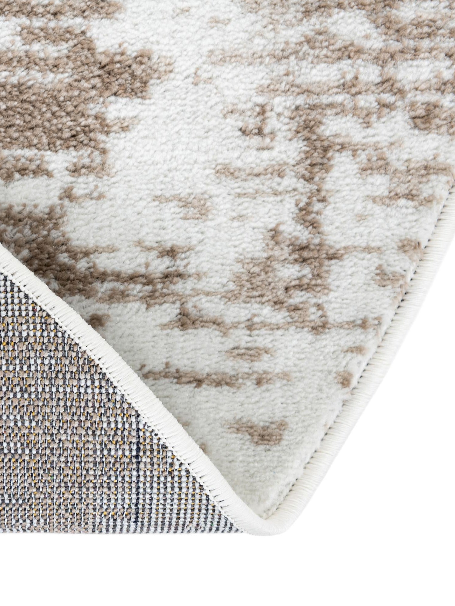 Ivory 5' 3 x 5' 3 Laguna Round Area Rug 100% Polypropylene Modern Contemporary Carpet for Bedrooms, Living Room, Dining, Office for Sale at Rug Engine