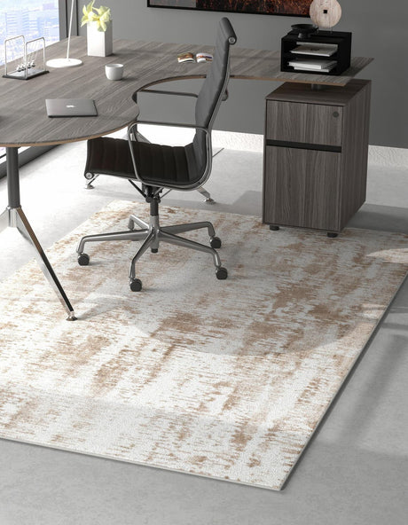 Ivory 9' x 12' Laguna Rectangle Area Rug 100% Polypropylene Modern Contemporary Carpet for Bedrooms, Living Room, Dining, Office for Sale at Rug Engine