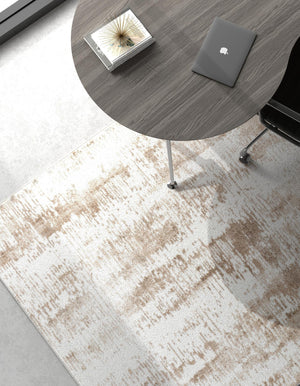 Ivory 6' 1 x 9' Laguna Rectangle Area Rug 100% Polypropylene Modern Contemporary Carpet for Bedrooms, Living Room, Dining, Office for Sale at Rug Engine