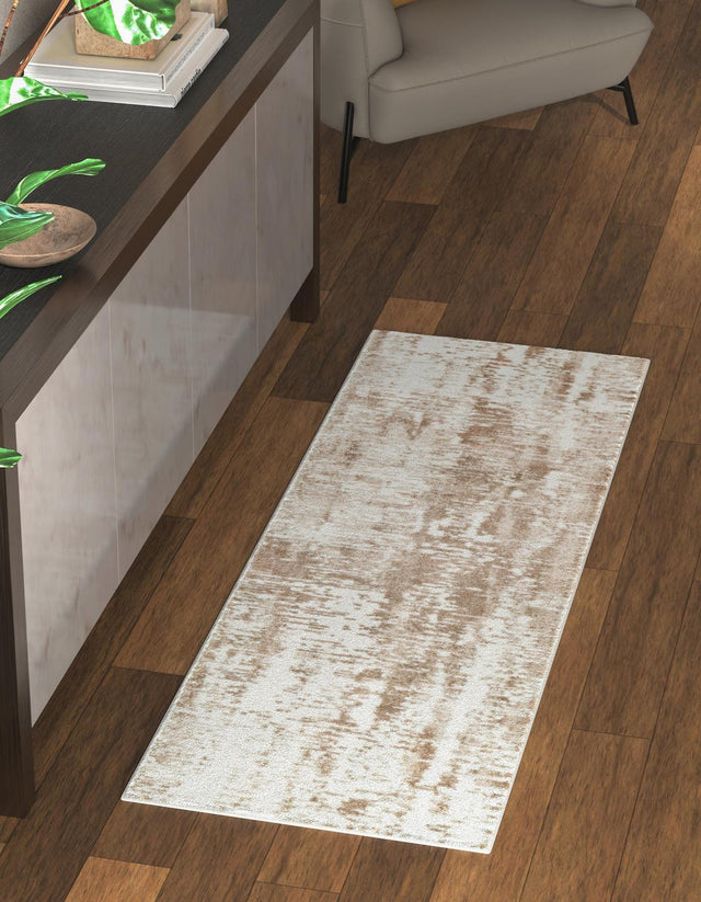 Ivory 2' 7 x 8' Laguna Runner Area Rug 100% Polypropylene Modern Contemporary Carpet for Bedrooms, Living Room, Dining, Office for Sale at Rug Engine