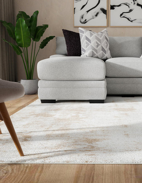 Ivory 7' 10 x 7' 10 Laguna Square Area Rug 100% Polypropylene Modern Contemporary Carpet for Bedrooms, Living Room, Dining, Office for Sale at Rug Engine