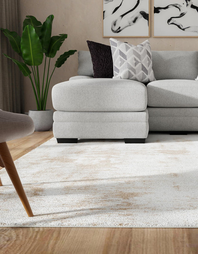 Ivory 7' 10 x 7' 10 Laguna Square Area Rug 100% Polypropylene Modern Contemporary Carpet for Bedrooms, Living Room, Dining, Office for Sale at Rug Engine