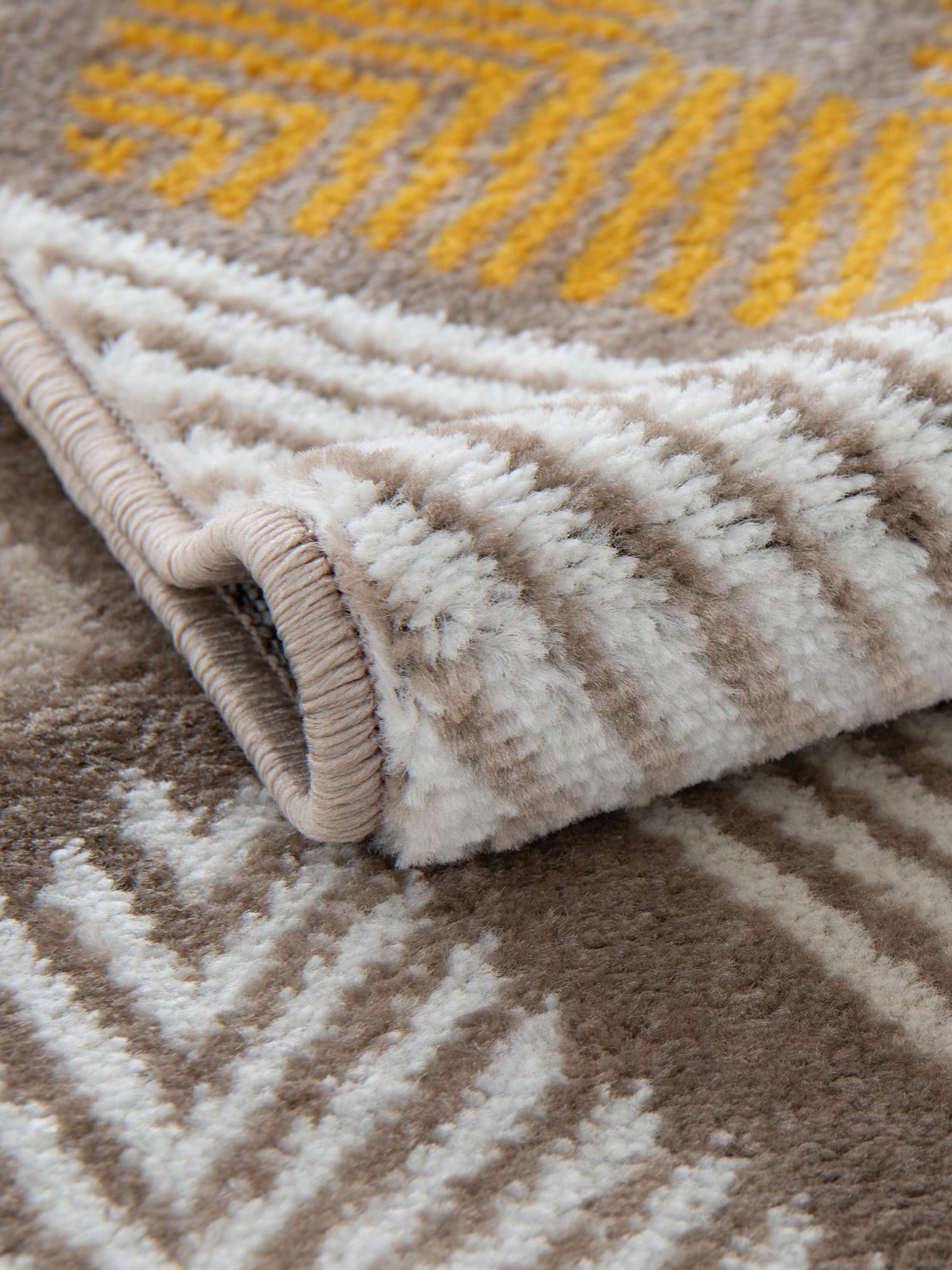 Ivory and Yellow 5' 3 x 8' Laguna Rectangle Area Rug 100% Polypropylene Modern Contemporary Carpet for Bedrooms, Living Room, Dining, Office for Sale at Rug Engine