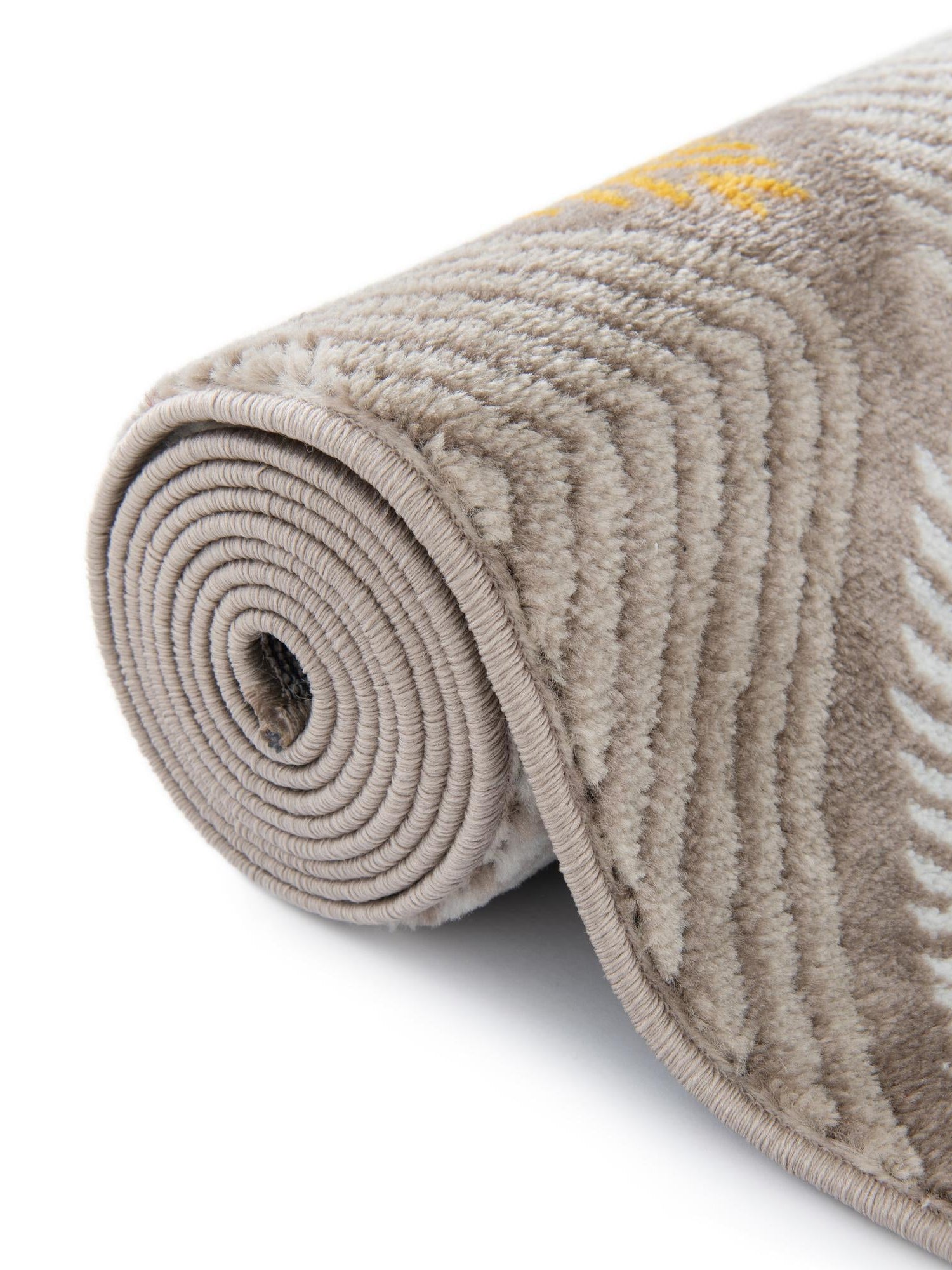 Ivory and Yellow 5' 3 x 8' Laguna Rectangle Area Rug 100% Polypropylene Modern Contemporary Carpet for Bedrooms, Living Room, Dining, Office for Sale at Rug Engine