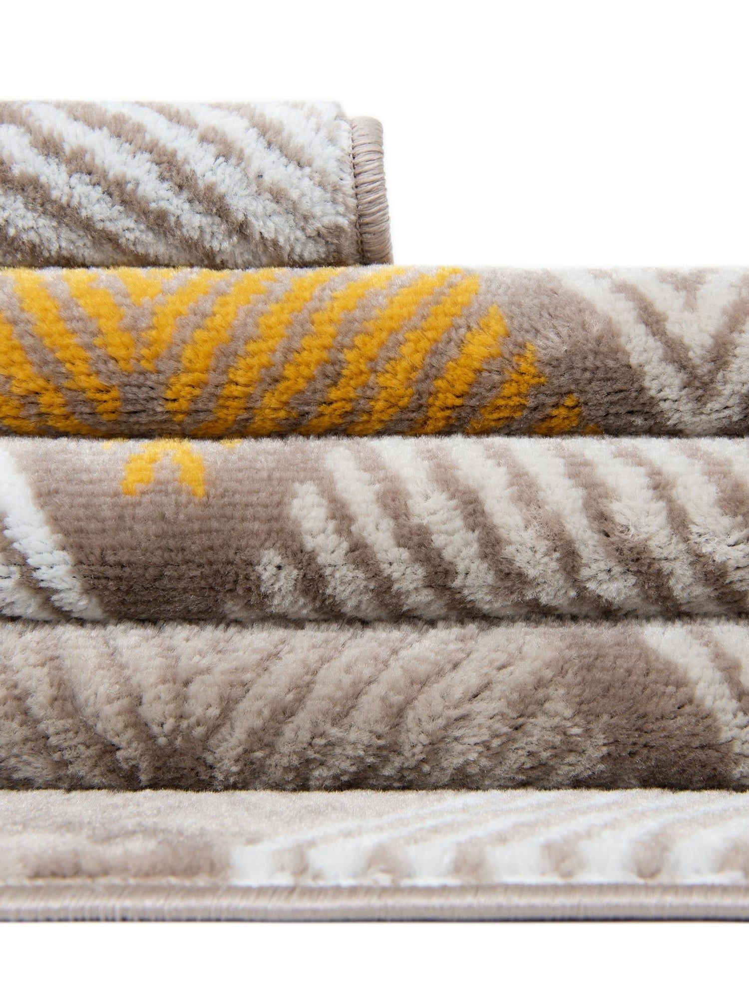 Ivory and Yellow 5' 3 x 8' Laguna Rectangle Area Rug 100% Polypropylene Modern Contemporary Carpet for Bedrooms, Living Room, Dining, Office for Sale at Rug Engine