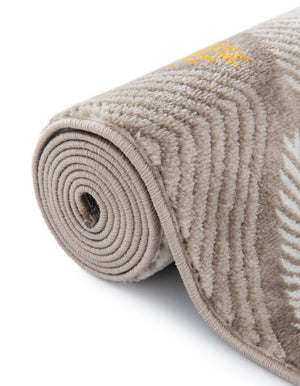 Ivory and Yellow 2' 7 x 8' Laguna Runner Area Rug 100% Polypropylene Modern Contemporary Carpet for Bedrooms, Living Room, Dining, Office for Sale at Rug Engine