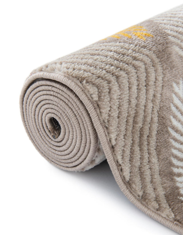 Ivory and Yellow 2' 7 x 8' Laguna Runner Area Rug 100% Polypropylene Modern Contemporary Carpet for Bedrooms, Living Room, Dining, Office for Sale at Rug Engine