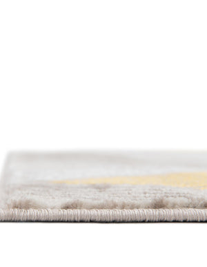Ivory and Yellow 7' 10 x 7' 10 Laguna Square Area Rug 100% Polypropylene Modern Contemporary Carpet for Bedrooms, Living Room, Dining, Office for Sale at Rug Engine