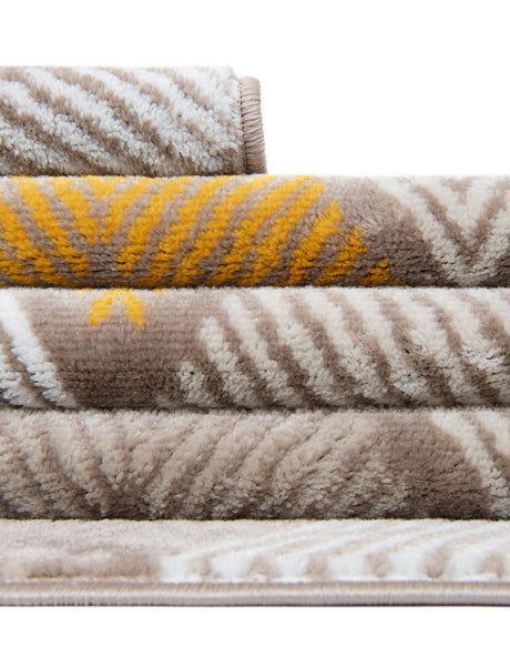 Ivory and Yellow 7' 10 x 7' 10 Laguna Square Area Rug 100% Polypropylene Modern Contemporary Carpet for Bedrooms, Living Room, Dining, Office for Sale at Rug Engine