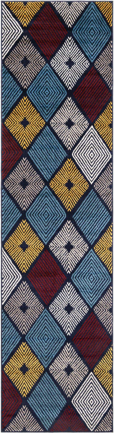 Multicolor 2' 7 x 10' Laguna Runner Area Rug 100% Polypropylene Modern Contemporary Carpet for Bedrooms, Living Room, Dining, Office for Sale at Rug Engine