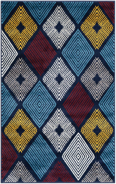Multicolor 3' 1 x 5' 3 Laguna Rectangle Area Rug 100% Polypropylene Modern Contemporary Carpet for Bedrooms, Living Room, Dining, Office for Sale at Rug Engine