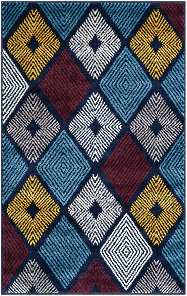 Multicolor 3' 1 x 5' 3 Laguna Rectangle Area Rug 100% Polypropylene Modern Contemporary Carpet for Bedrooms, Living Room, Dining, Office for Sale at Rug Engine