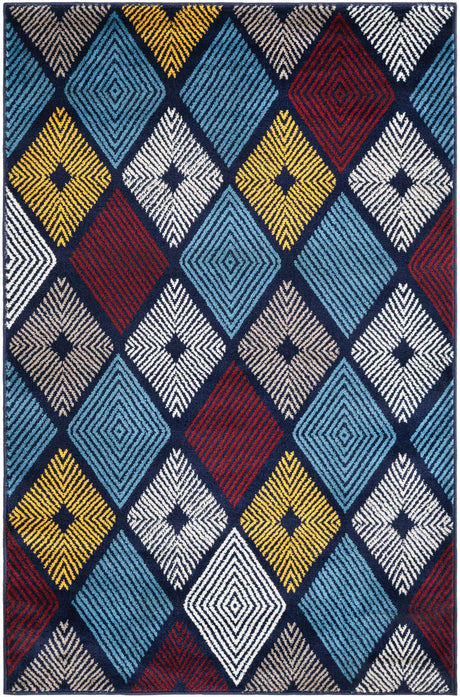 Multicolor 4' 1 x 6' 1 Laguna Rectangle Area Rug 100% Polypropylene Modern Contemporary Carpet for Bedrooms, Living Room, Dining, Office for Sale at Rug Engine