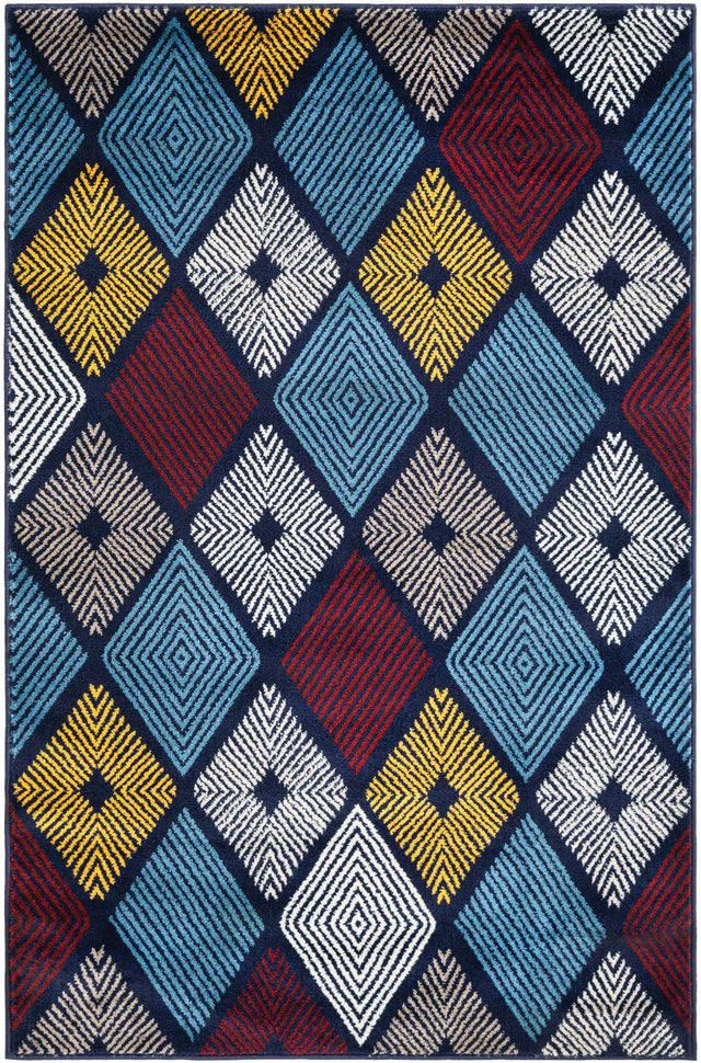 Multicolor 4' 1 x 6' 1 Laguna Rectangle Area Rug 100% Polypropylene Modern Contemporary Carpet for Bedrooms, Living Room, Dining, Office for Sale at Rug Engine