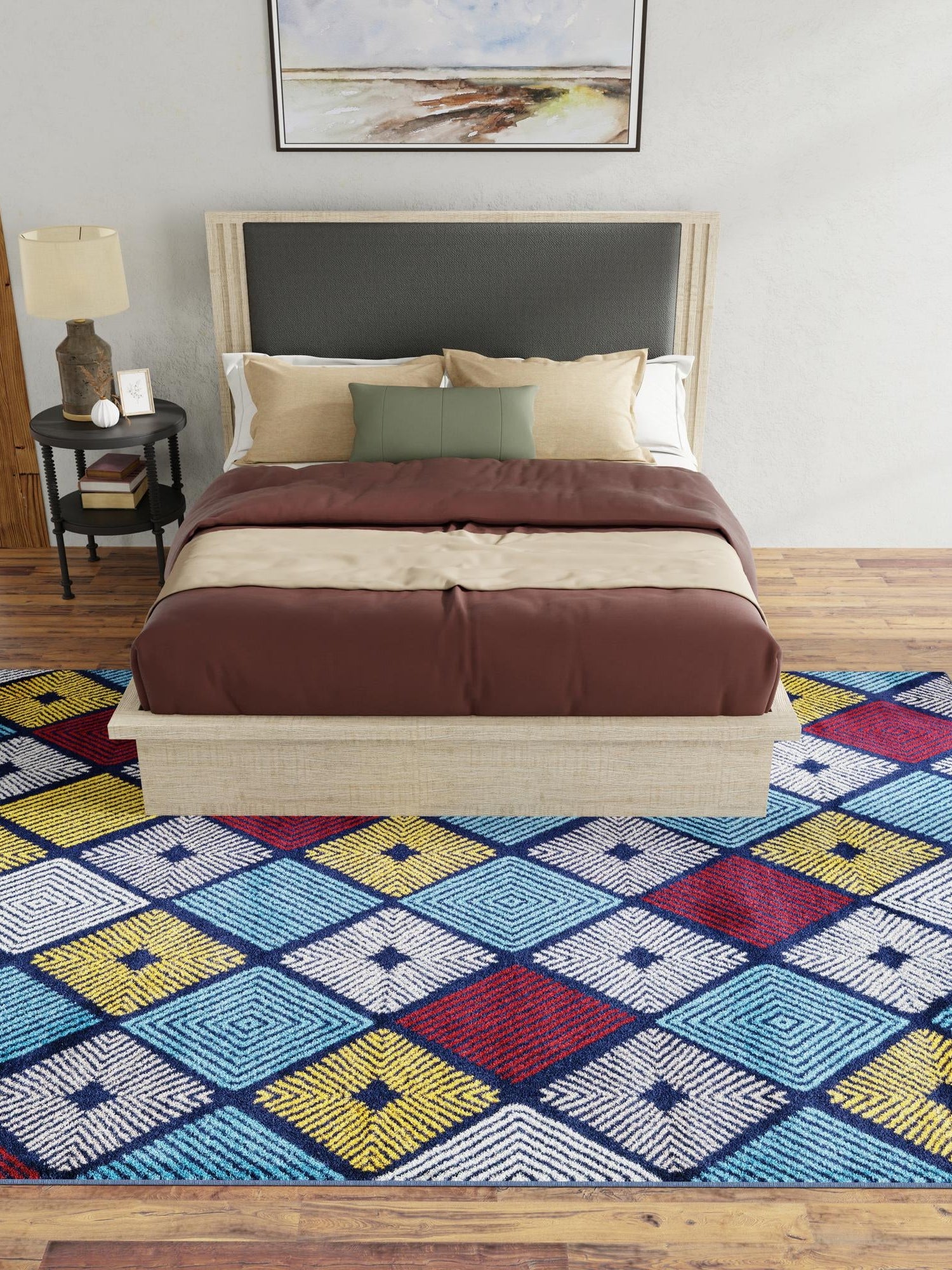 Multicolor 6' 1 x 9' Laguna Rectangle Area Rug 100% Polypropylene Modern Contemporary Carpet for Bedrooms, Living Room, Dining, Office for Sale at Rug Engine