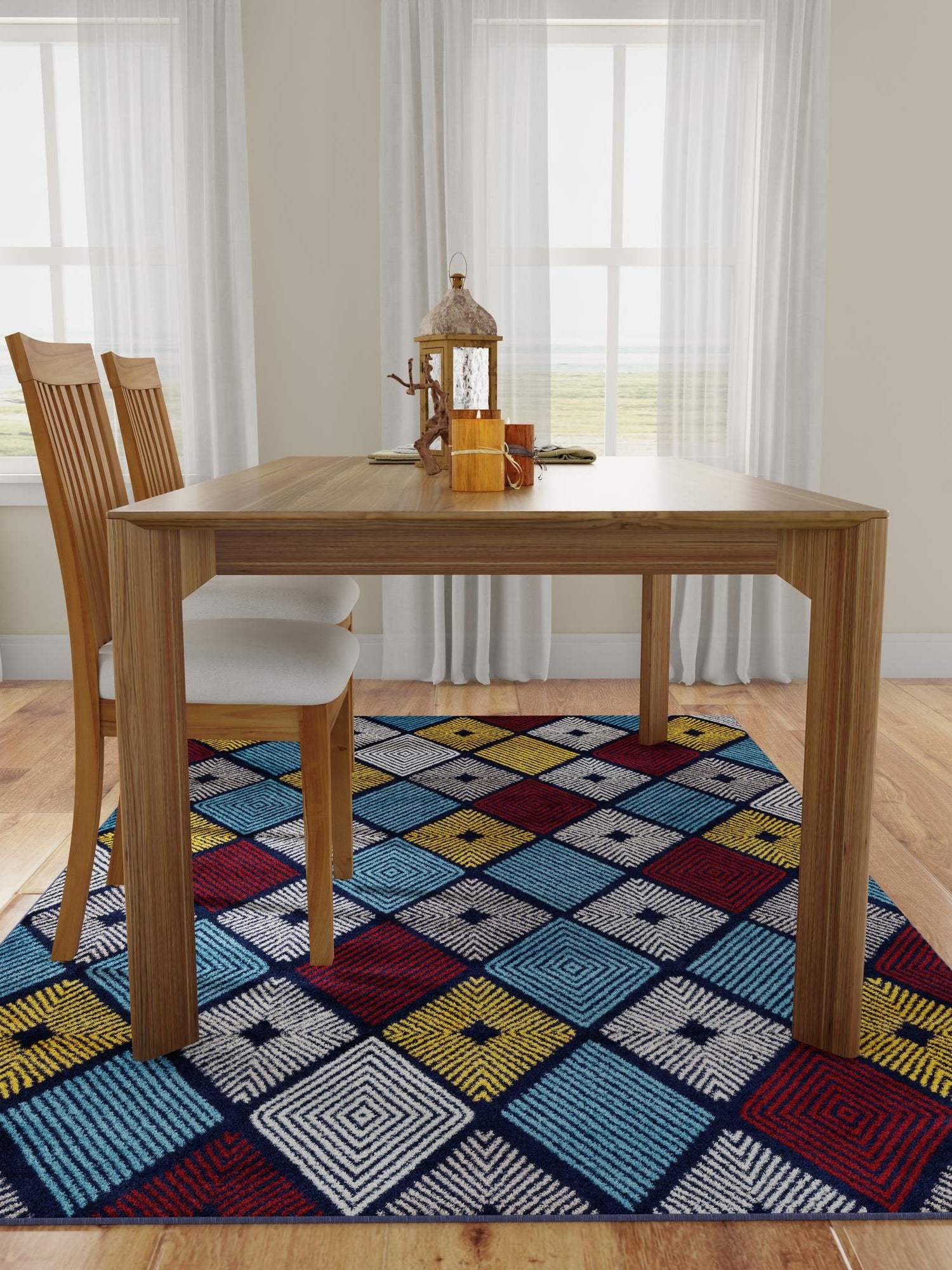 Multicolor 9' x 12' Laguna Rectangle Area Rug 100% Polypropylene Modern Contemporary Carpet for Bedrooms, Living Room, Dining, Office for Sale at Rug Engine