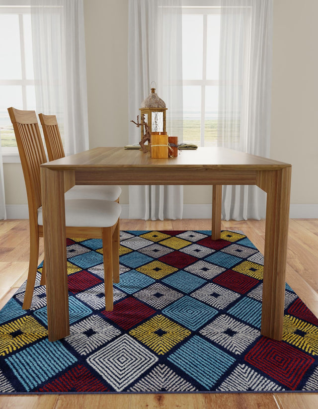 Multicolor 4' 1 x 6' 1 Laguna Rectangle Area Rug 100% Polypropylene Modern Contemporary Carpet for Bedrooms, Living Room, Dining, Office for Sale at Rug Engine